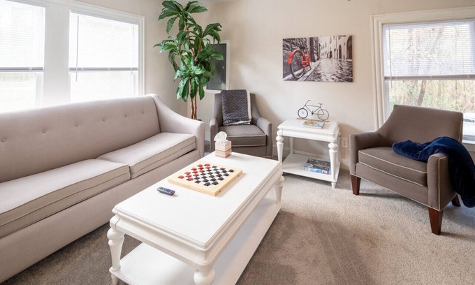 Charles City House | The Bike Path House! Cozy 2 BR w/Fireplace