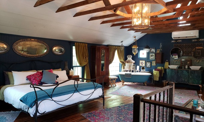 Dickinson Bed & Breakfast | The Birdcage Saloon is true hidden gem, in a secret garden. Romance awaits here