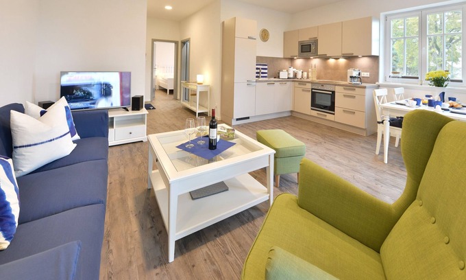 Ralswiek Apartment | The Blaues Haus 1 vacation apartment in Ralswiek offers an ideal retreat for