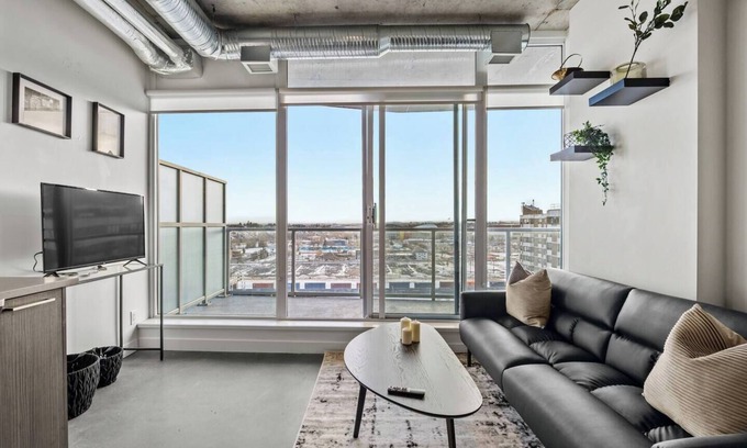 East Village Apartment | The Brixton - DT Views, by Bow River & Saddledome