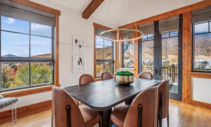 Stowe Area House | The Cabin at Nosedive: Spruce Peak 4 br ski-in/ski-out, fireplace, a/c, hot tub!