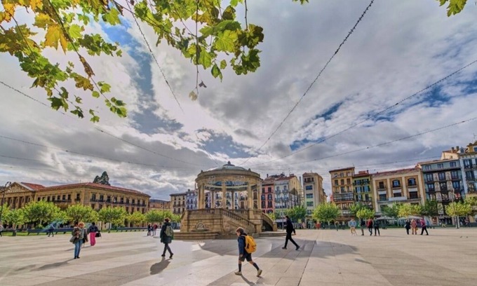 Pamplona City Centre Condo | The enclosure from your balcony. Experience the running of th bulls from your balcony