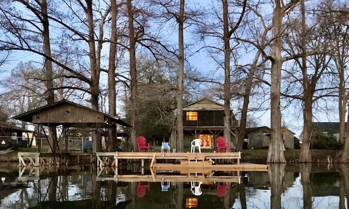 Lake Providence House | The Fish Camp: 4 Bedroom Lake House Sleeps 12 on Lake Providence with Dock