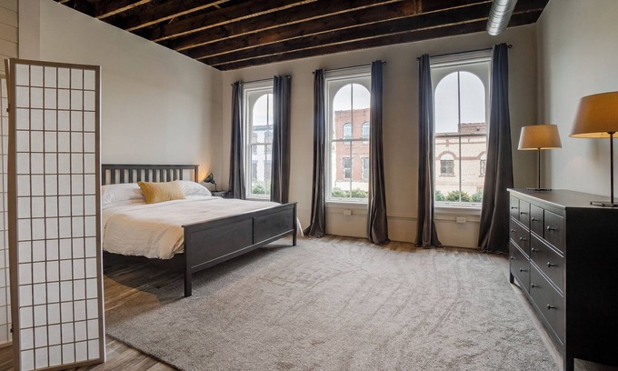 Penn Yan Apartment | The Loft: Industrial style, second floor, downtown studio apartment