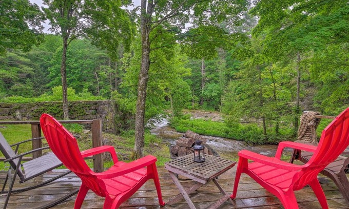 Mill River House | The Mill River Cabin with Fireplace and River View!