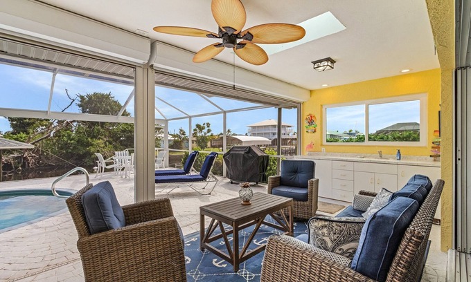 Saint James City House | The Monroe Lookout! 2/2 Pool Waterfront Home!