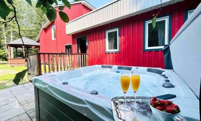 Saint-Etienne-De-Bolto Ski Chalet | The Natura Eastman -20 people with spa-4 acres
