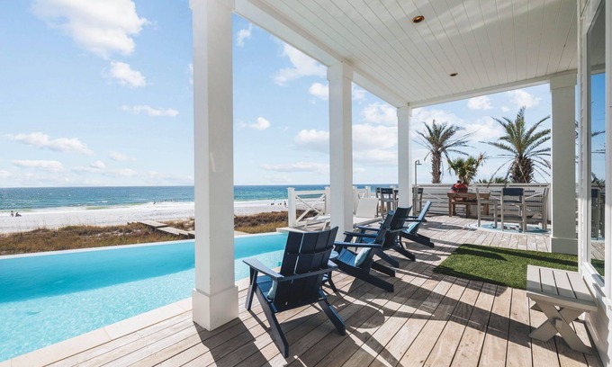 Riviera Beach House | The Sand Castle | Gulf-Front | Infinity Pool | Private Beach Access | Sleeps 40