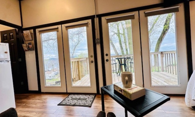 Wabasha House | The Sojourner tiny home w/views of Lake Pepin! Spacious deck/firepit space!