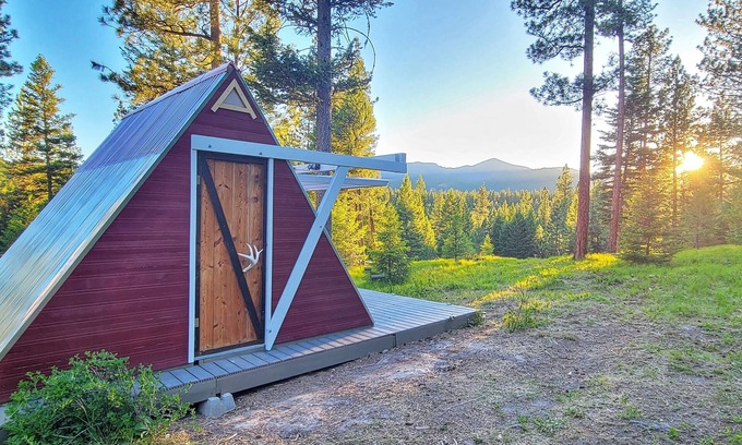 Greenough Cabin | The Stargazer A-frame Cabin with Mtn View, Hot Tub