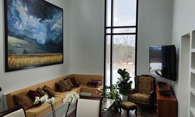 Ithaca House | the Sugar Cube, a stunning, spacious, modern villa with an orchard maze