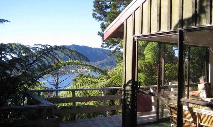 Tairua House | The Tairua Tree House - a traditional NZ bach overlooking Tairua harbour