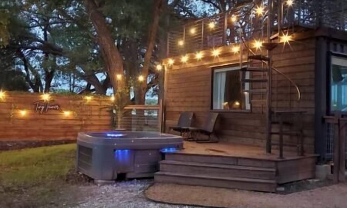 Dennis House | The Tiny 'Tainer | Tiny Shipping Container with HOT TUB
