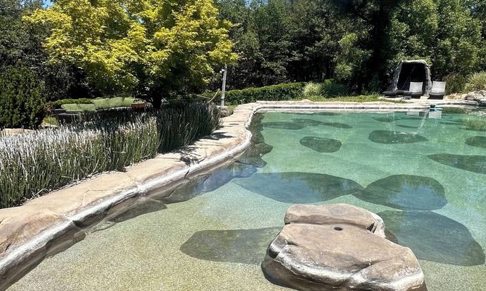 Nevada City House | The Ultimate Glamping experience. A spectacular unique pool with a hot tub & rv.