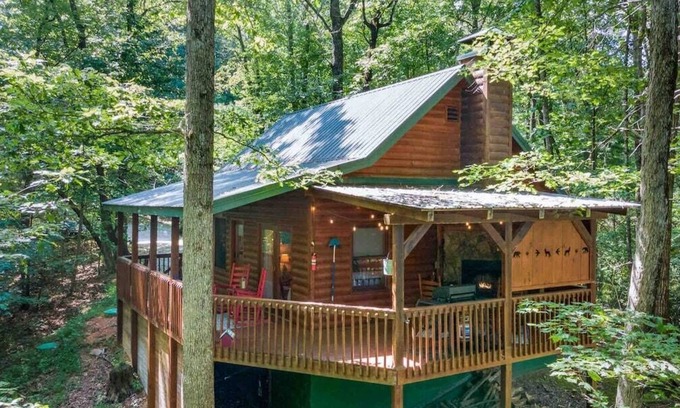Ellijay Cabin | The Woods At Whitetail Ridge- 2 fireplaces-