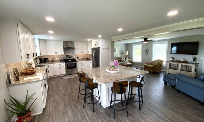 Gloucester House | The Yellowfin Inn- Down East Vacation Home with Sound Side Views