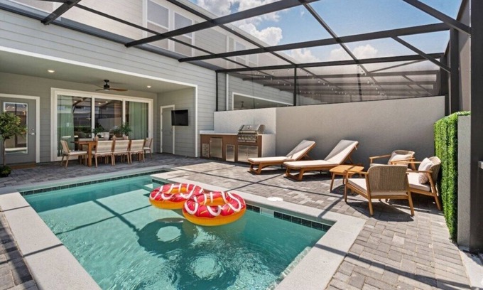 Four Corners House | Themed Villa w/Pool & Games | Near Disney (1189)