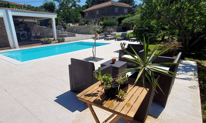Beijos Villa | This house is ideal for 4 tourists. It offers a private pool, a closed garden .