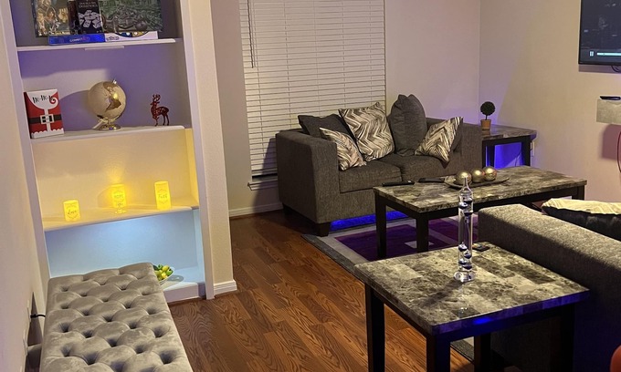 Houston Apartment | This spacious and cozy LED themed 2 bedroom 2 bathroom is awesome. Pool, Gym etc