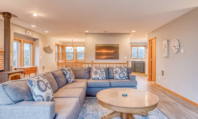 Pacific City House | Three-Story Home has Ocean, River and Mountain Views Two Blocks from the Beach!