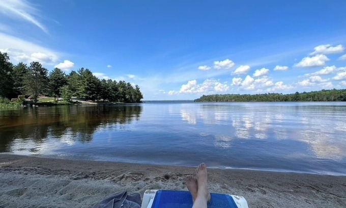 Crystal Falls Cabin | Timber Haven on the water's edge with your own private, sandy beach