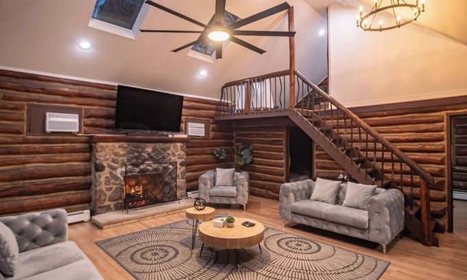 West Milford Cabin | Timber Lodge: Hot Tub, Fireplace & Fun for All !