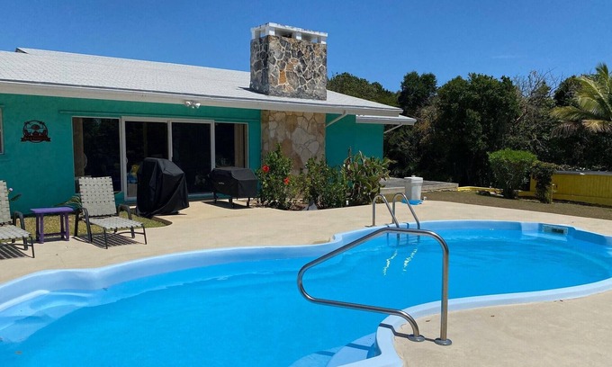 Rock Sound House | Time Flies is located on a safe/ friendly family island. Close to many beaches.