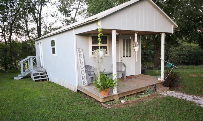 Bruno Cabin | Tiny House on the Farm: Watch Farm Animals, Near Buffalo River