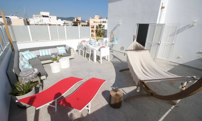 Cala Bona Apartment | Top-modern,comfortable duplex apartment with large roof terrace 100m to the sea