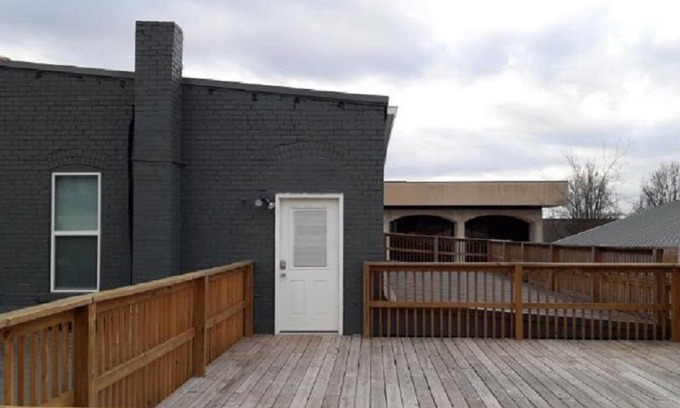 Tell City Apartment | Totally renovated Tell City IN apartment with huge deck above a wine room
