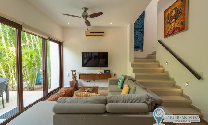 Akumal Villa | Townhome with private Rooftop & Jacuzzi - Beach across street