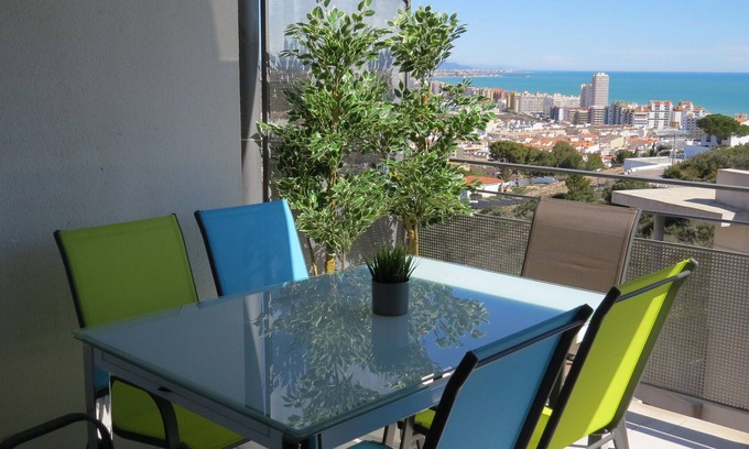 Peniscola House | Townhouse in estate with pool, wifi, sea views, 600 m from the Southern beach