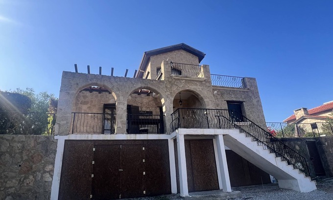 Agios Nikolaos Villa | Traditional Stone villa with a private pool, sea and mountainview & fast Wifi