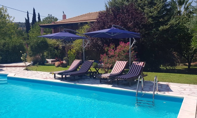 Kymi-Aliveri Villa | Traditional villa Vicky is a two floor house with a private pool in Evia island.