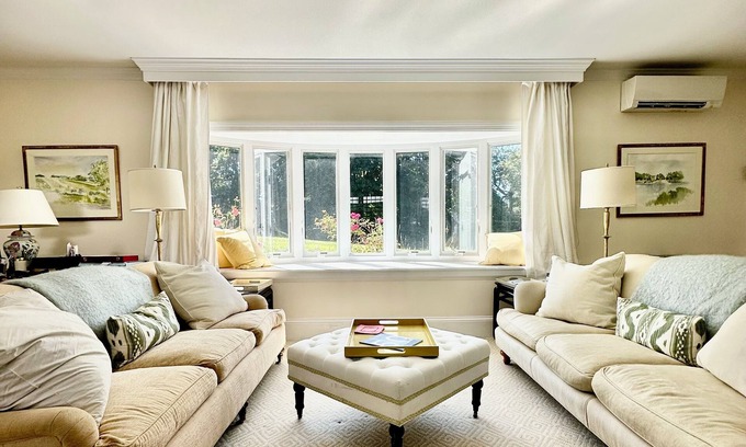 Bellevue Avenue Historic District Condo | Tranquil 2-bedroom condo with AC in Guilded Age Mansion in Newport