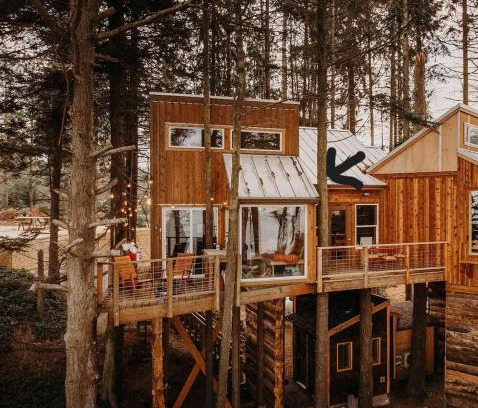 Port Angeles House | Treehouse-Small Eagles Perch over the water