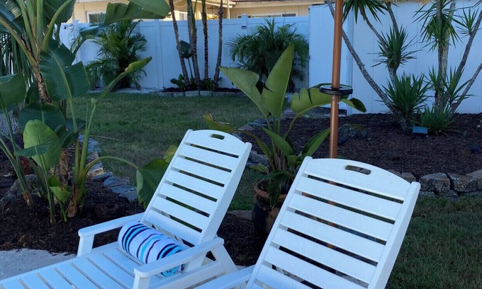 Largo House | Tropical Backyard Heated Pool House Close to Beach
