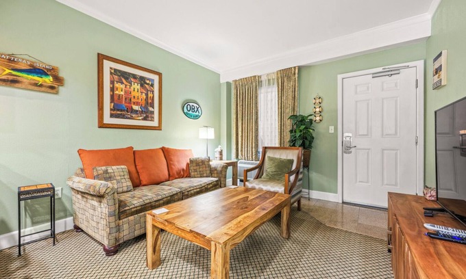 Hatteras Island Apartment | Tropics of Hatteras 104 at the Villas at the Hatteras Landing 1 Bedroom Near-Beach Condos with Pool Access!