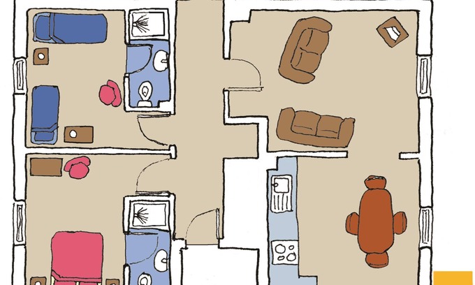 Shanklin Apartment | Two Hoots lower floor access via steps