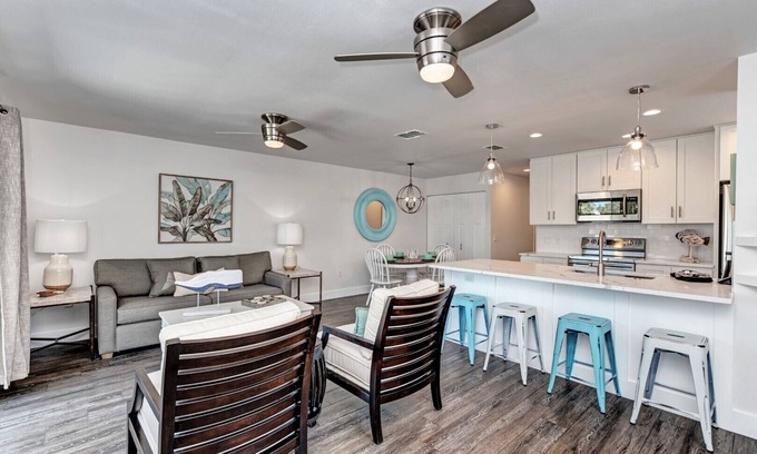 Holmes Beach House | Two minute walk to beach! PRIVATE HEATED POOL w covered lanai. Great location!