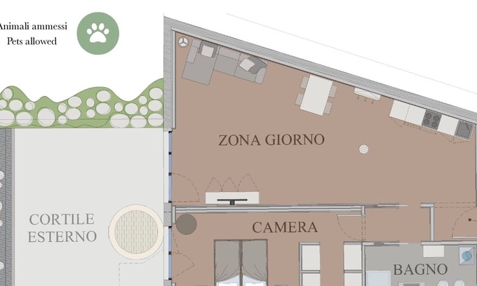 Almenno San Salvatore Apartment | Two-room apartment with terrace and large garden