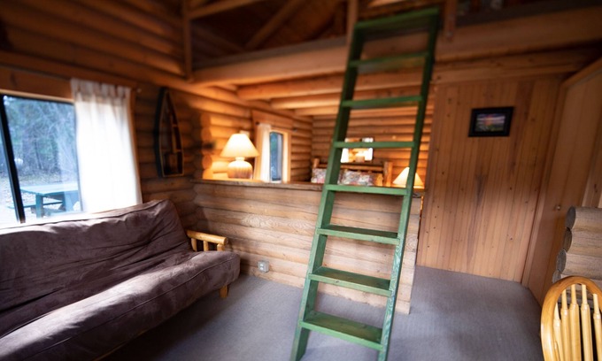 Bigfork Cabin | Two-story woodland cabin with firepit, near Flathead Lake & Glacier