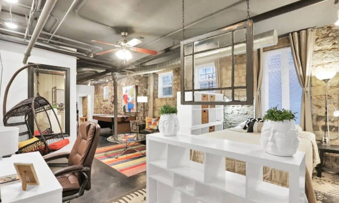 Midtown Apartment | UNIQUE granite wall GAME CAVE dynamite location #22