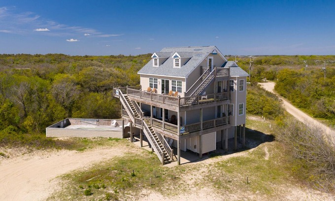 Carova Beach House | Unobstructed ocean views and wild horses all around at Happy Ours!