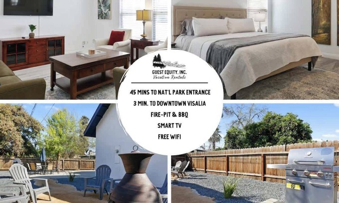 Visalia House | Uptown Villa with backyard BBQ & Chimenea!