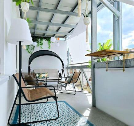 Kaiserlei Apartment | Urban Jungle Riesiger Balkon Parken Arbeitsplatz