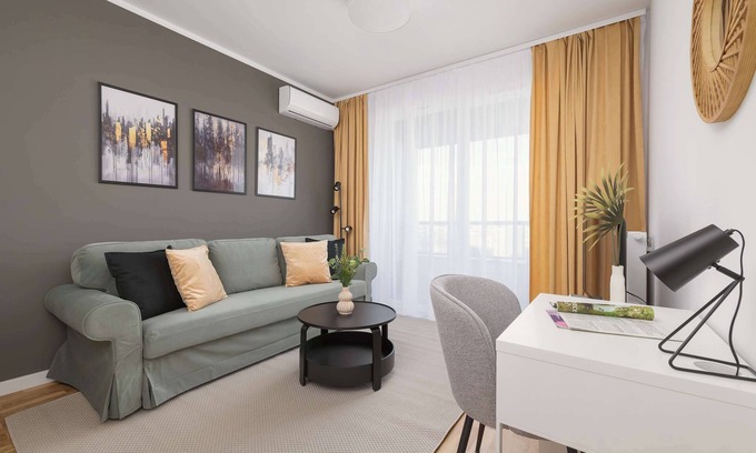Katowice Apartment | Urban Sunset Air Conditioned Apartments | Parking