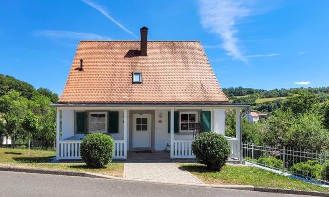 Mulfingen House | Vacation home with fantastic veranda, garden, fireplace, infrared cabin