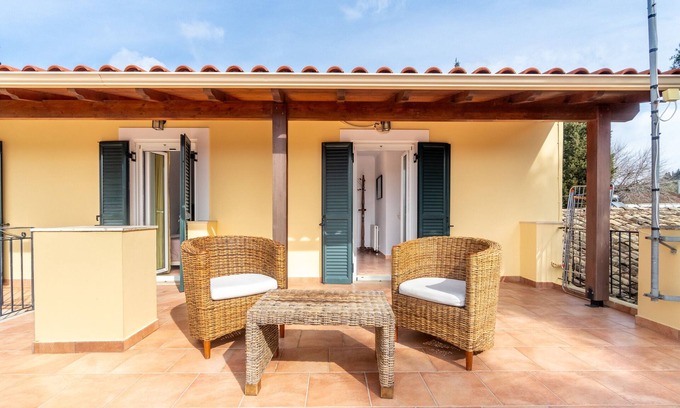 Arillas House | Vacation Home "Ilios County House" with Sea View, Private Terrace & Wi-Fi
