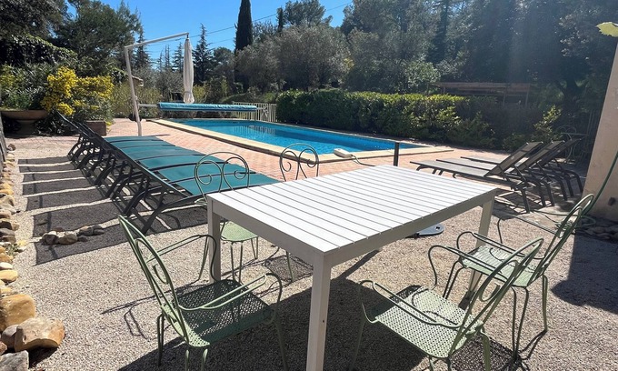 Massillargues-Attuech Villa | Vacation villa 10 p with heated pool Anduze (Cevennes) Z.Fr 4 bedrooms 2 bathrooms